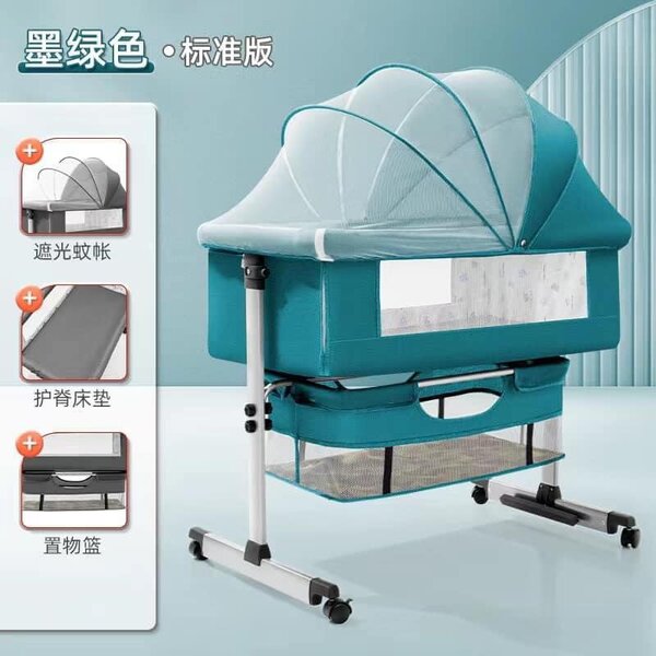 Green Mobile crib for newborns