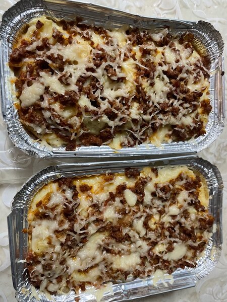 Purée viande hachée fromage