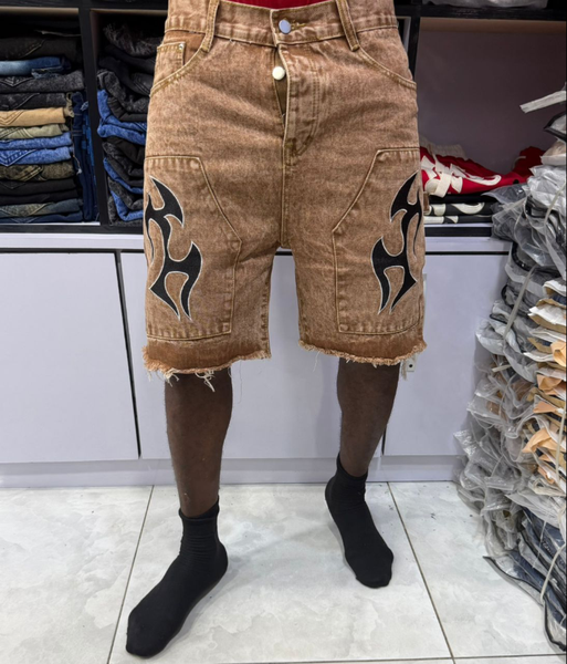 Shorts en denim avec motifs