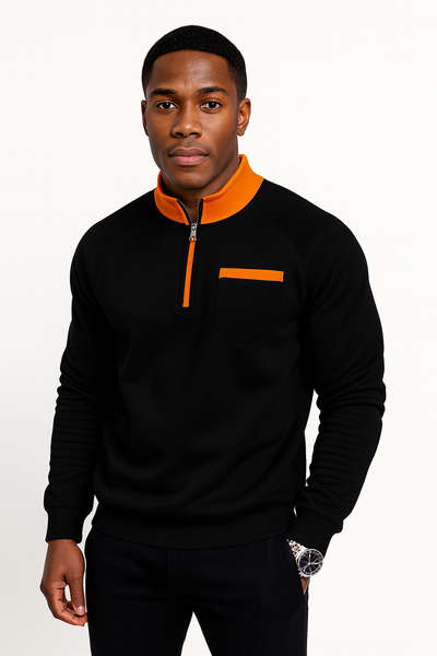 Sweat à col montant orange