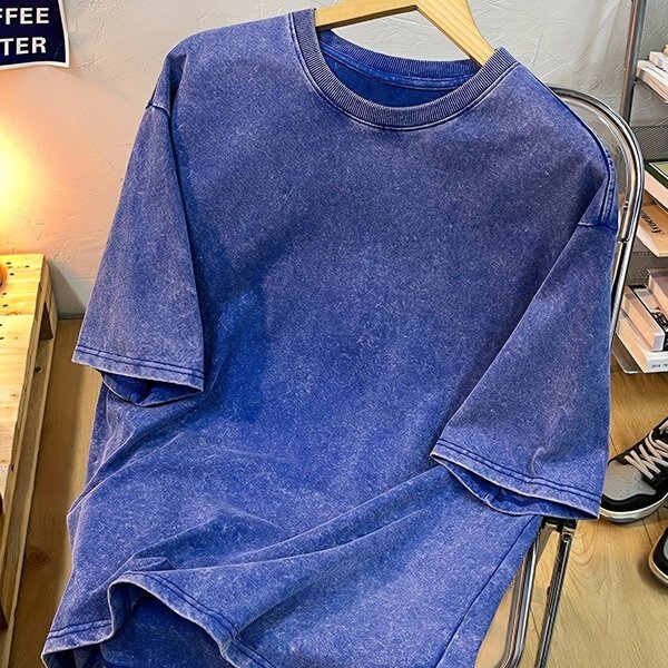 T-shirt bleu vintage homme