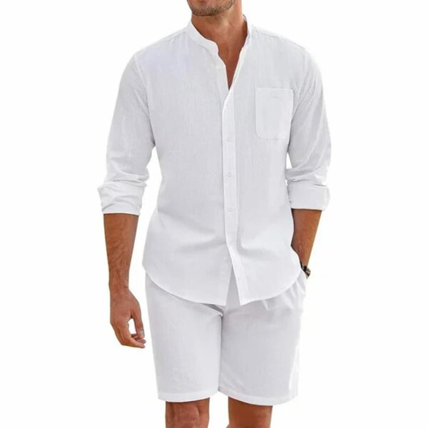 Chemise et short en lin blanc