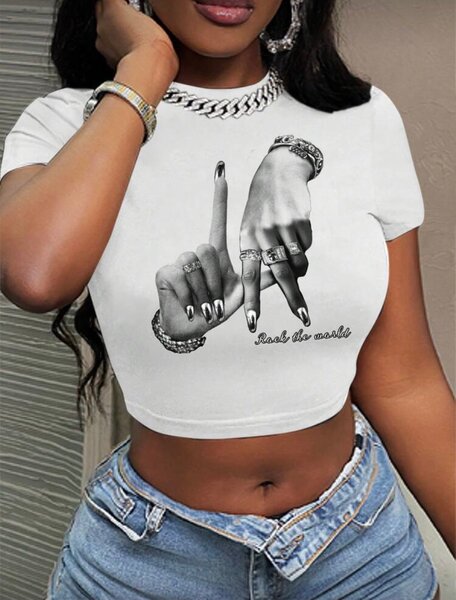 T-shirt Court Femme Chic