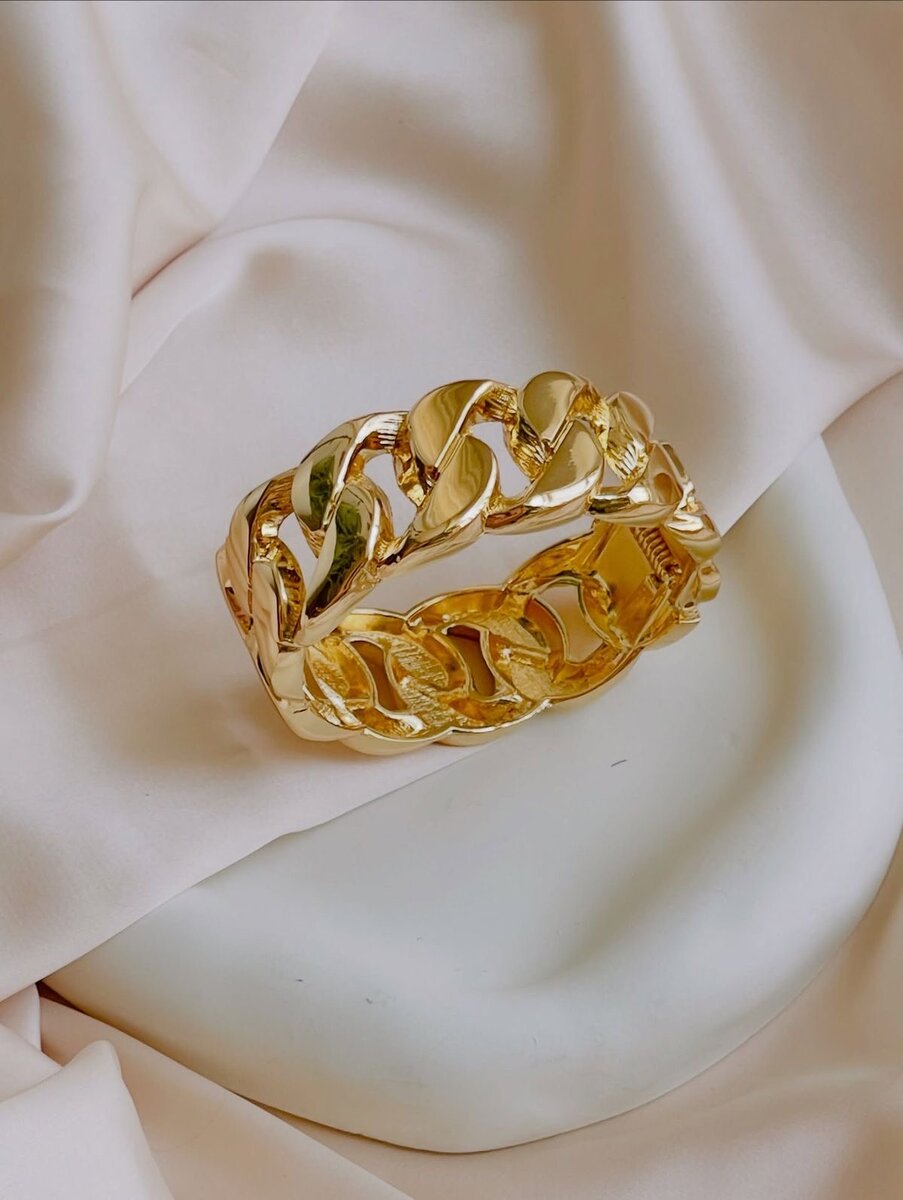 Bracelet chain maille or en acier