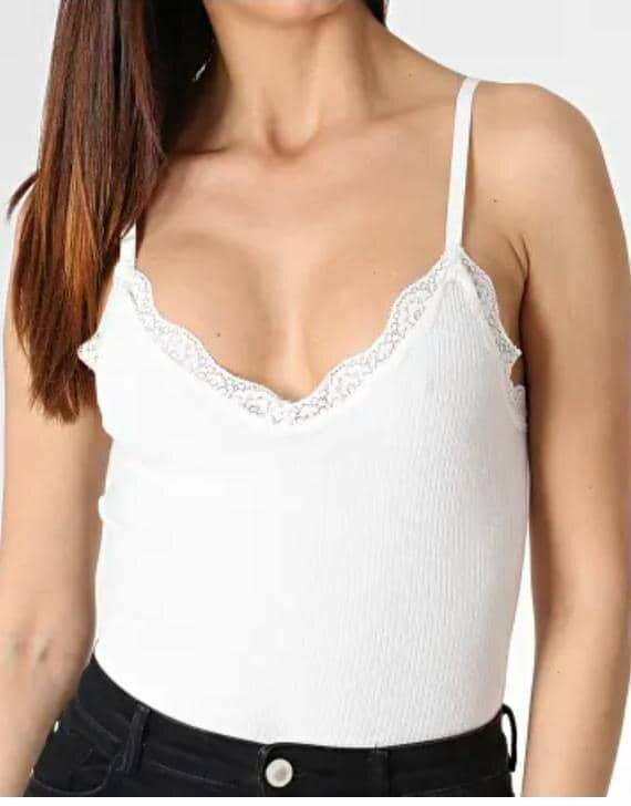Top Blanc Dentelle Femme