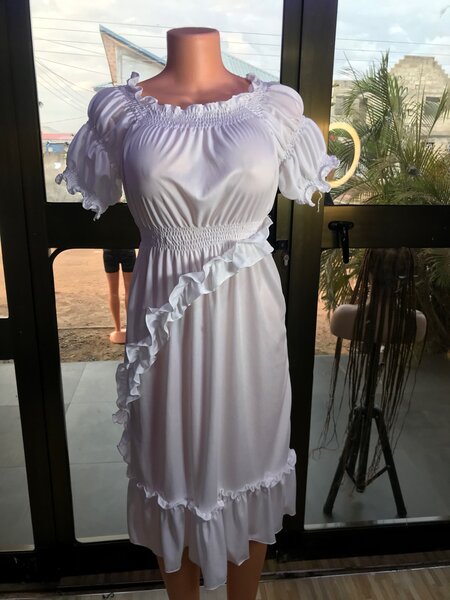 White free maternity dress