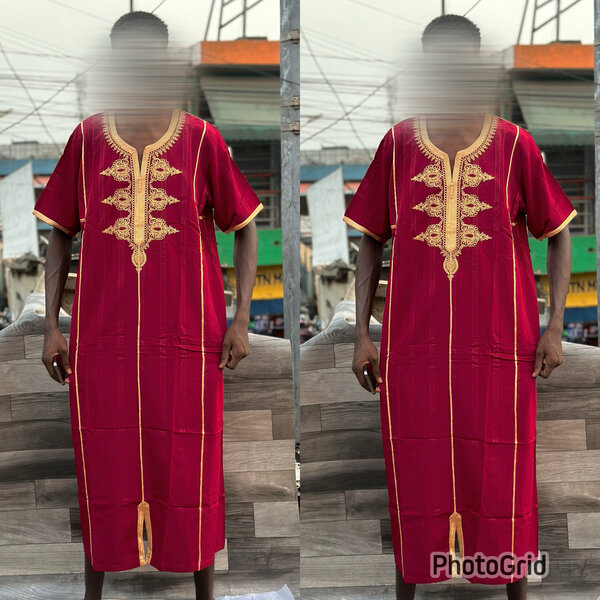 Chemise africaine rouge pour homme