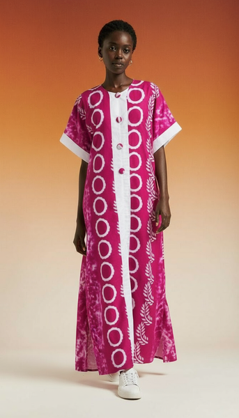 Robe longue manches courtes