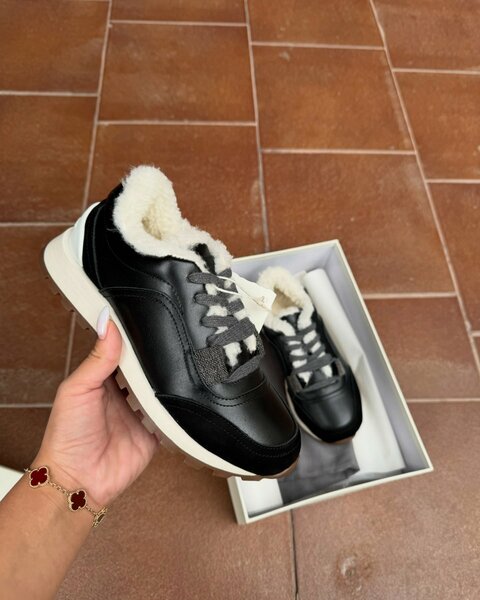 Утеплённые кеды из натуральной кожи