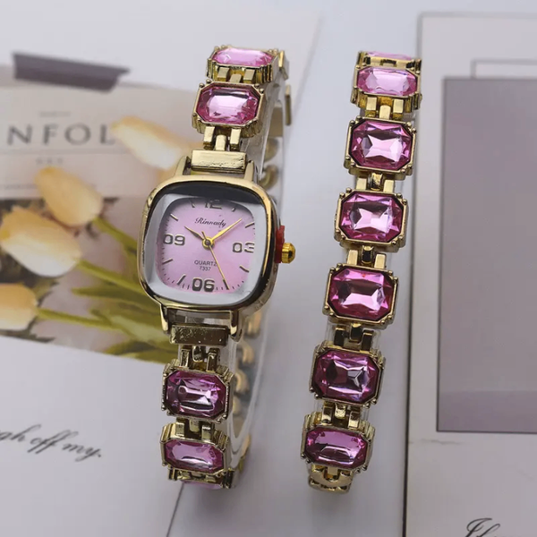 Montre quartz femme en or rose