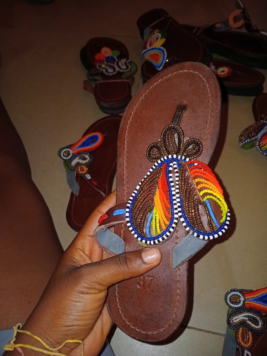Ladies beaded slippers