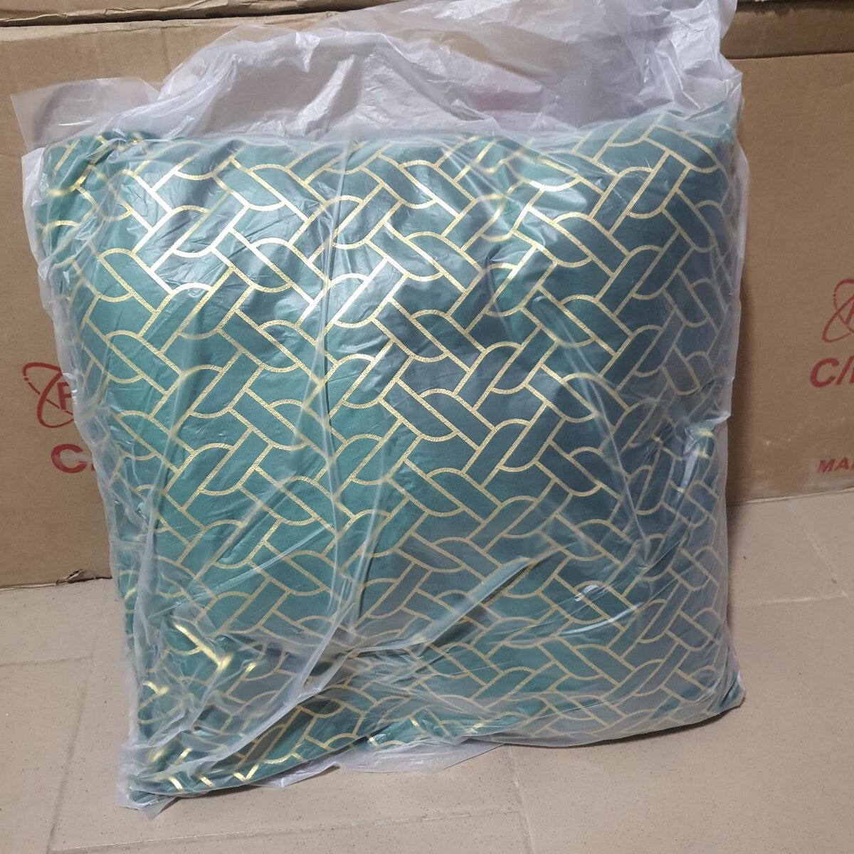 Coussin décoratif doré