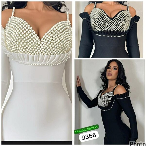 Robe élégante perles