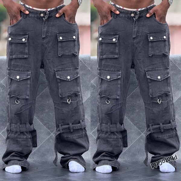 Pantalon cargo en denim homme