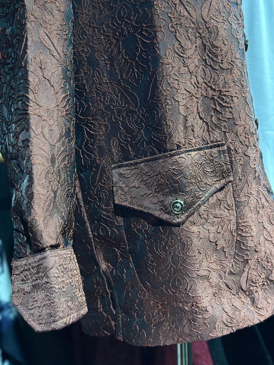 Chemise brodée chic marron