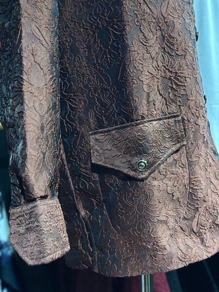 Chemise brodée chic marron