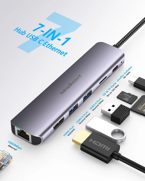 Hub USB-C 7-en-1 Ethernet