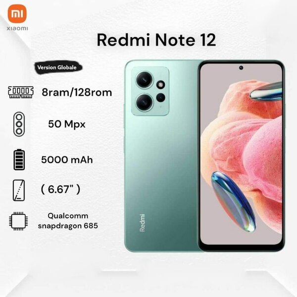 Xiaomi Redmi Note 12 - 128Go - 8Go Ram
