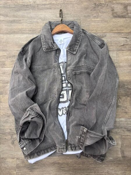 Veste en jean délavé pour femme