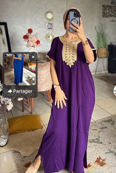 Caftan marocain violet femme