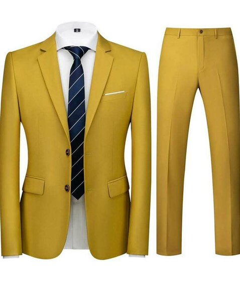 Costume homme élégant jaune