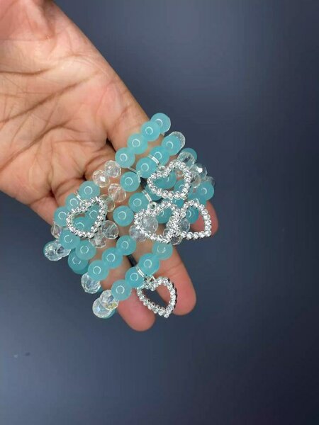 Bracelets en perles cœur