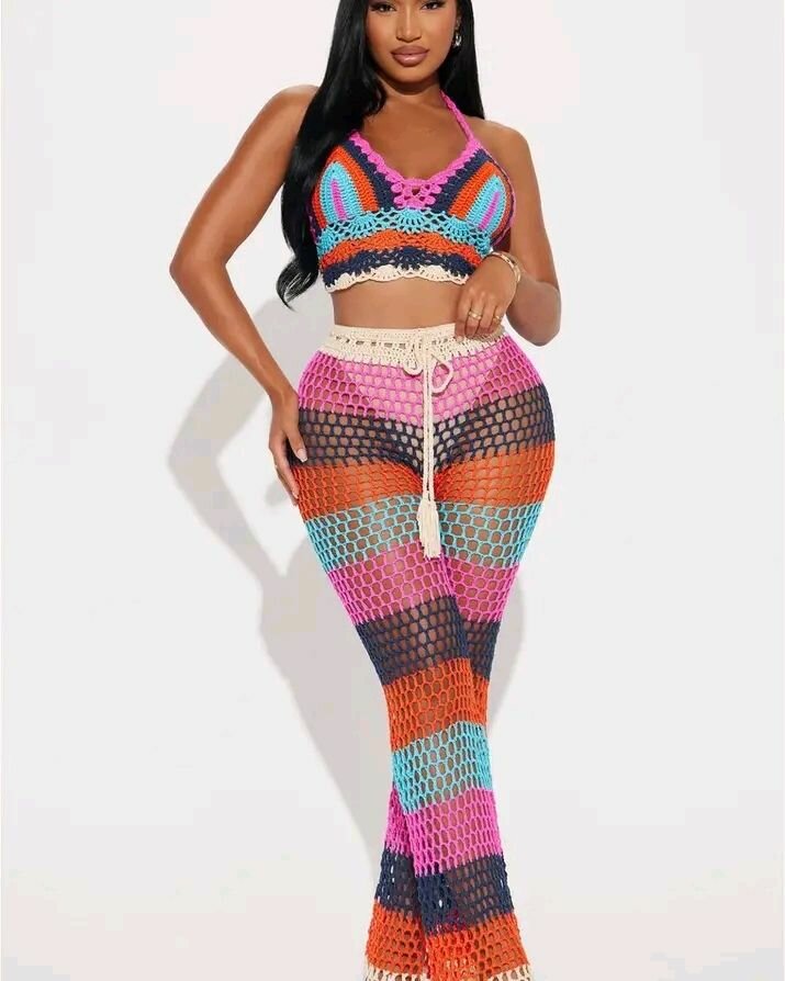 Ensemble tricoté multicolore