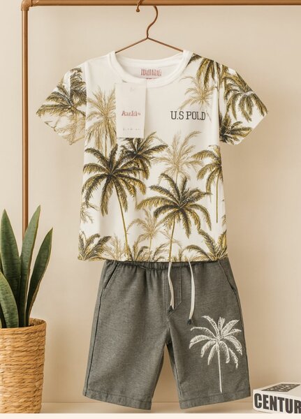 Ensemble T-shirt et Short Garçon Palmier