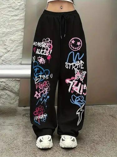 Pantalon de survêtement graffiti pour femme