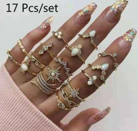 Lot de bagues dorées