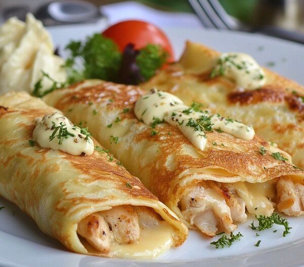 Crêpes salées au poulet
