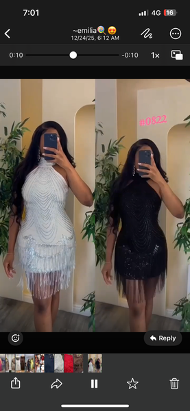 Sequin Fringe Party Dress