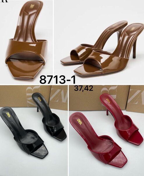 Mules à talons chic vernis