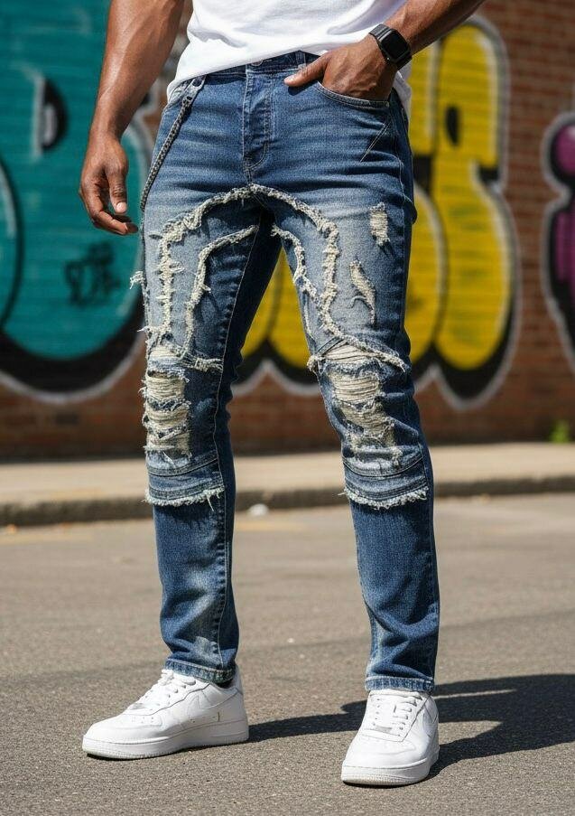 Jeans déchirés tendance homme