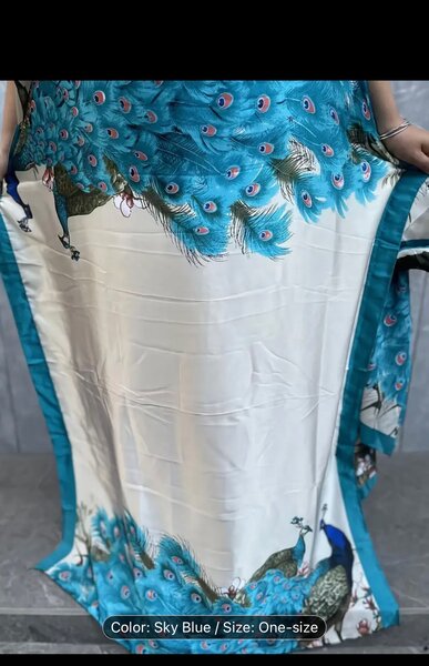 Women's Beach Kaftan with Peacock Design
