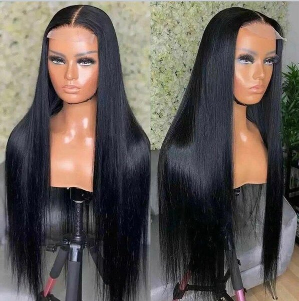 Black bone straight frontal wigs