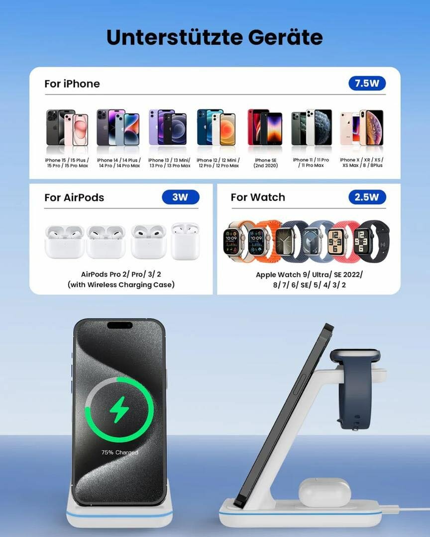 Chargeur sans fil 2 en 1