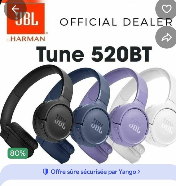 JBL Tune 520BT Casque Sans Fil
