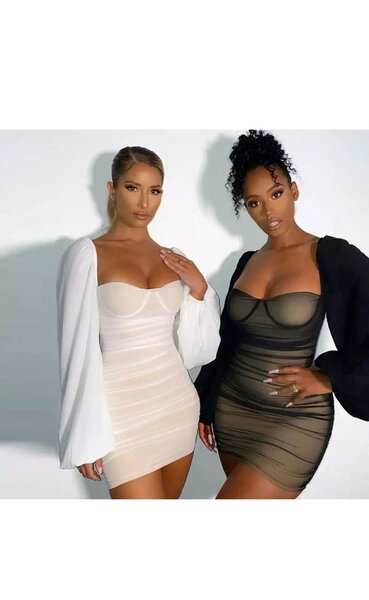 Robe sexy noir et blanche