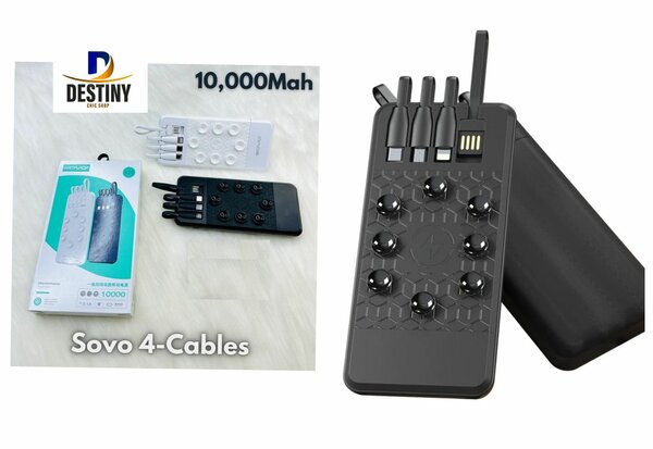 Power bank 4 câbles charge rapide