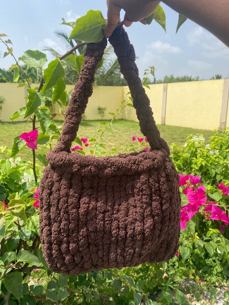 Crochet fluffy bag