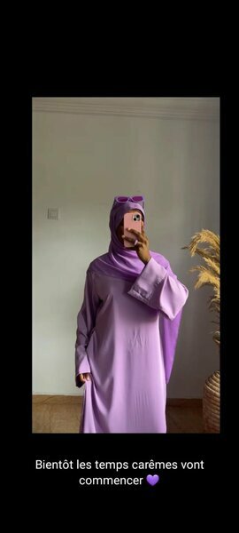 Abaya violette à hijab