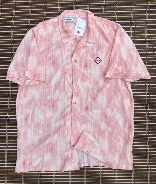 Chemise à manches courtes rose