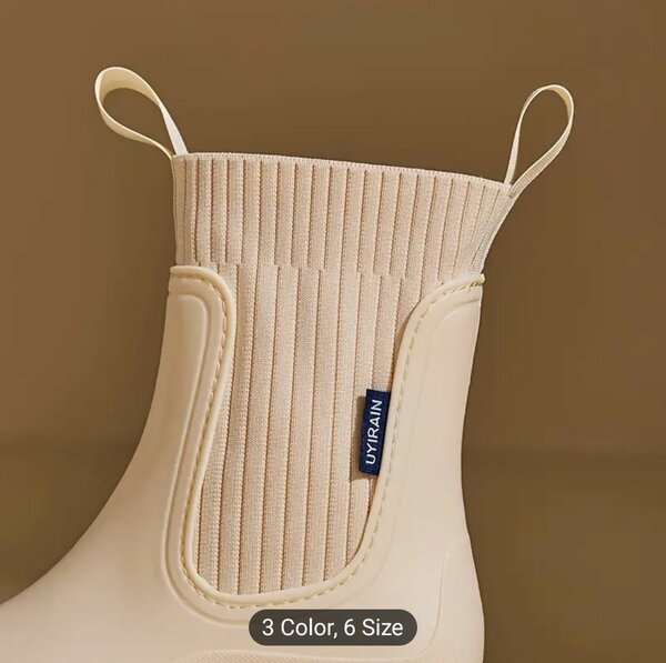Stylish Waterproof Rain Boots - Thick, Stretchy, and Comfort