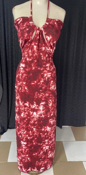 Robe longue dos nu tie-dye femme
