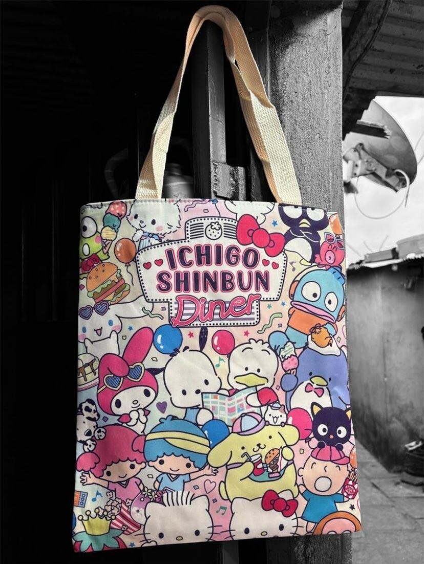 Sac cabas kawaii en toile