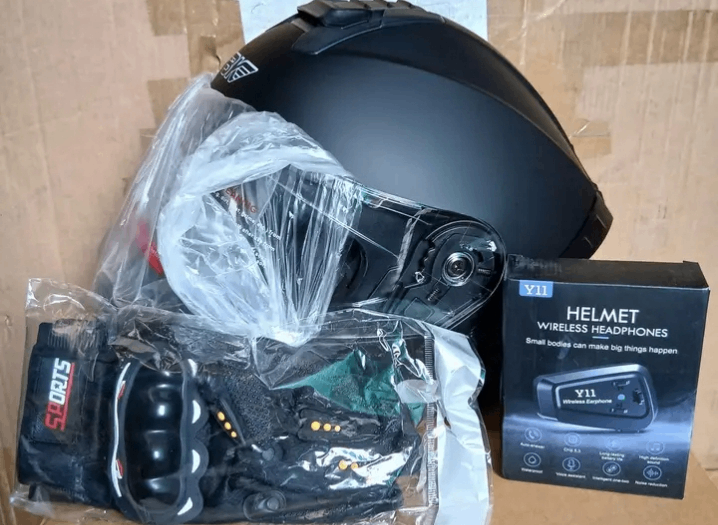 Casque Moto avec écouteurs Bluetooth V11