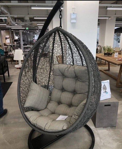 Chaise suspendue cocon gris