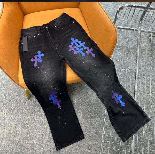 jean cargo patchwork flair