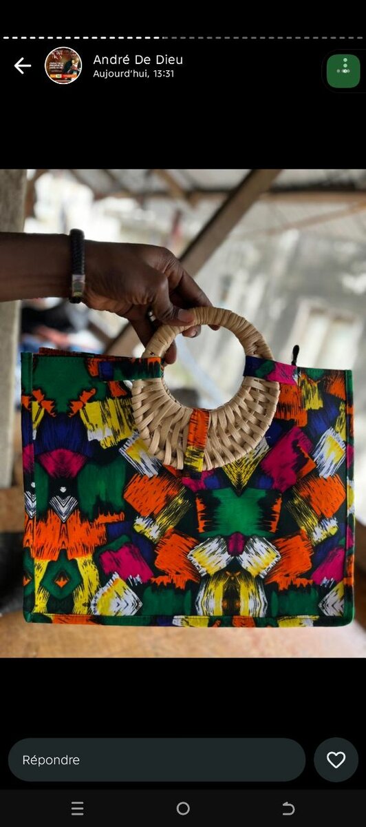 Sac à main en tissu imprimé